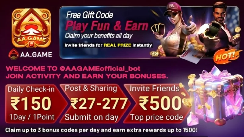 Start Your Day? Roz kamao ₹27 se ₹277 tak? Bilkul FREE gift code har post ke sath? 1....