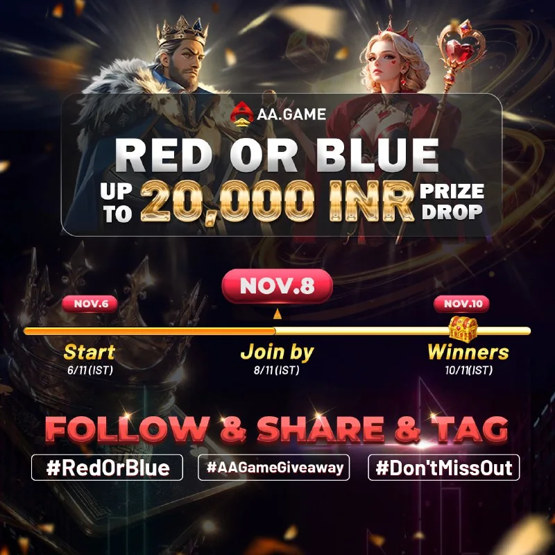 GAME BATTLE: RED OR BLUE The countdown is on! Over INR up for gra…