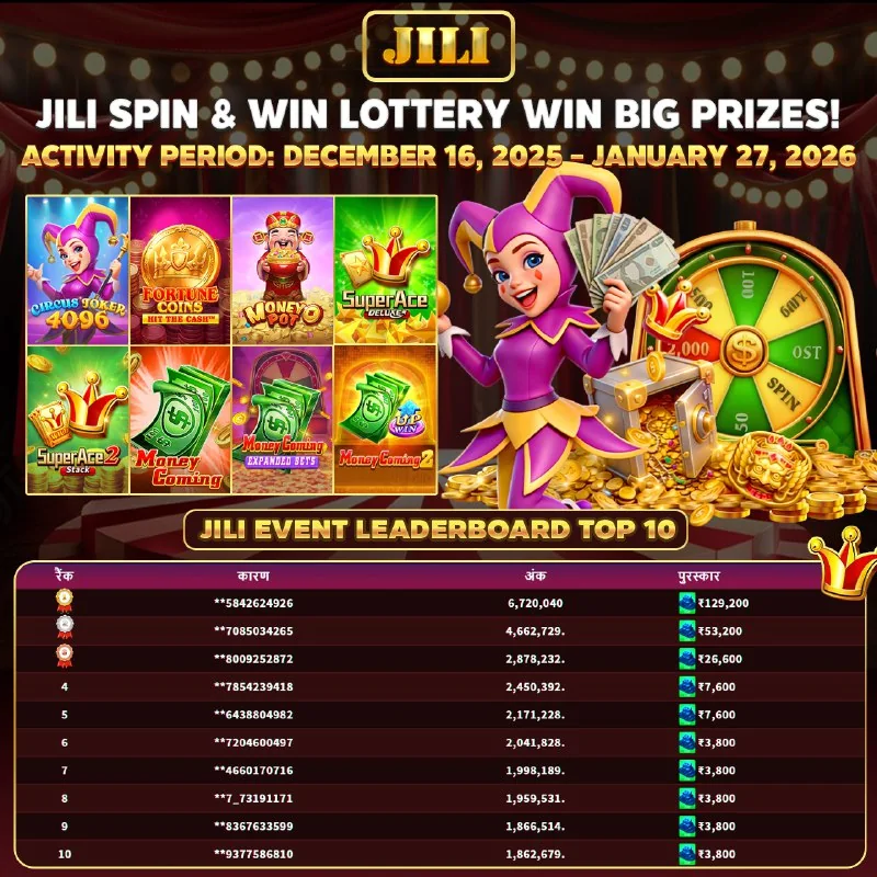 JILI Spin & Win Lottery Win Big Prizes! 12/23 Phase 1 Leaderboard Is Officially…