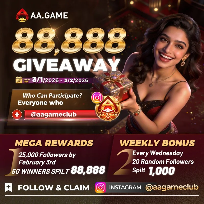 Special ₹88,888 fan rewards on AAGAME!❤️Event Dates: Jan 3⃣– Feb 3⃣?Every Wed: ??...
